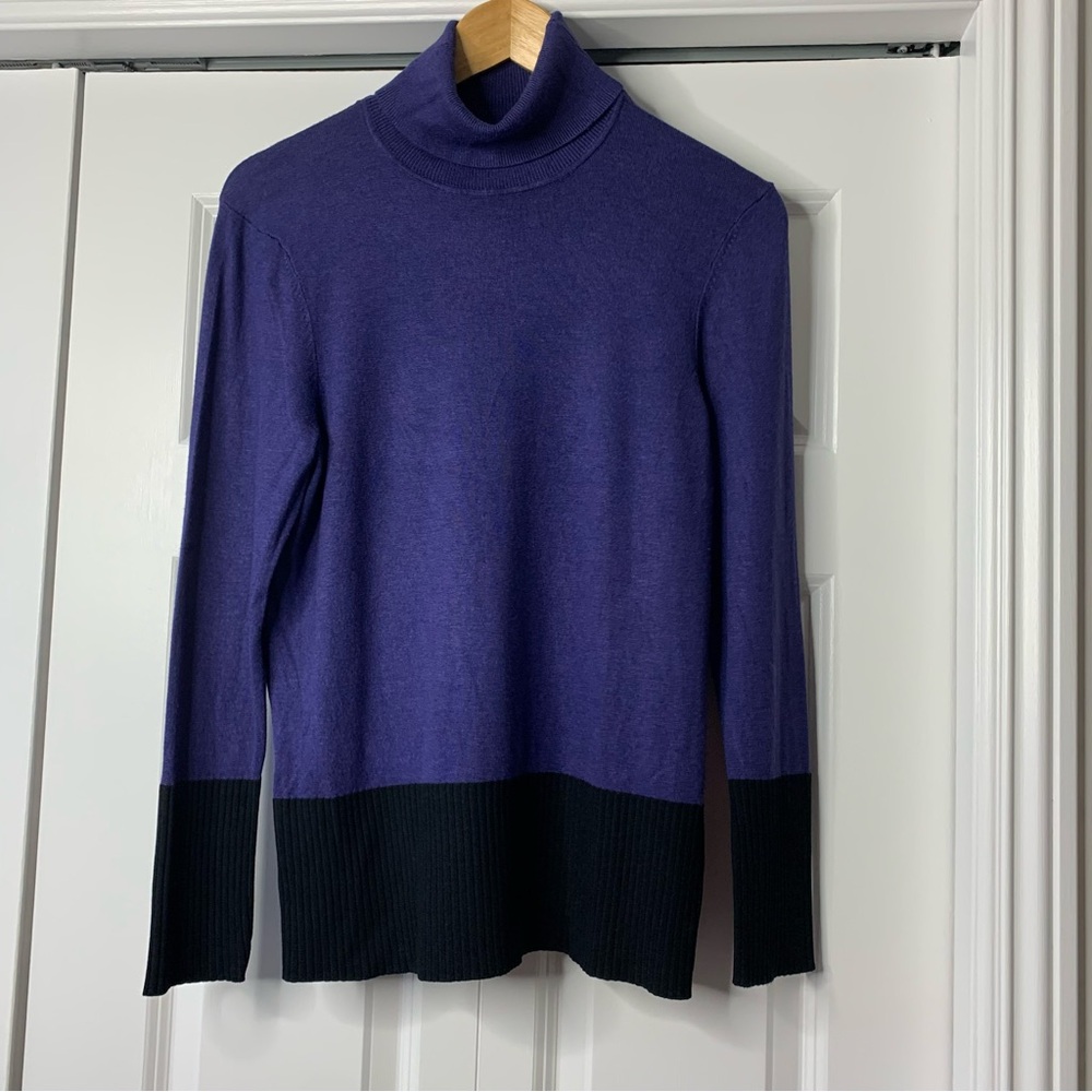Cleo Petites Purple and Black Women’s Turtleneck Sweater Size US M